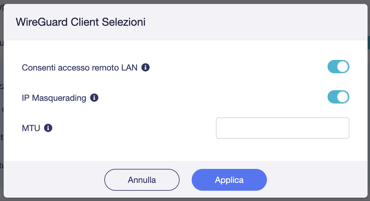 Opzioni Client