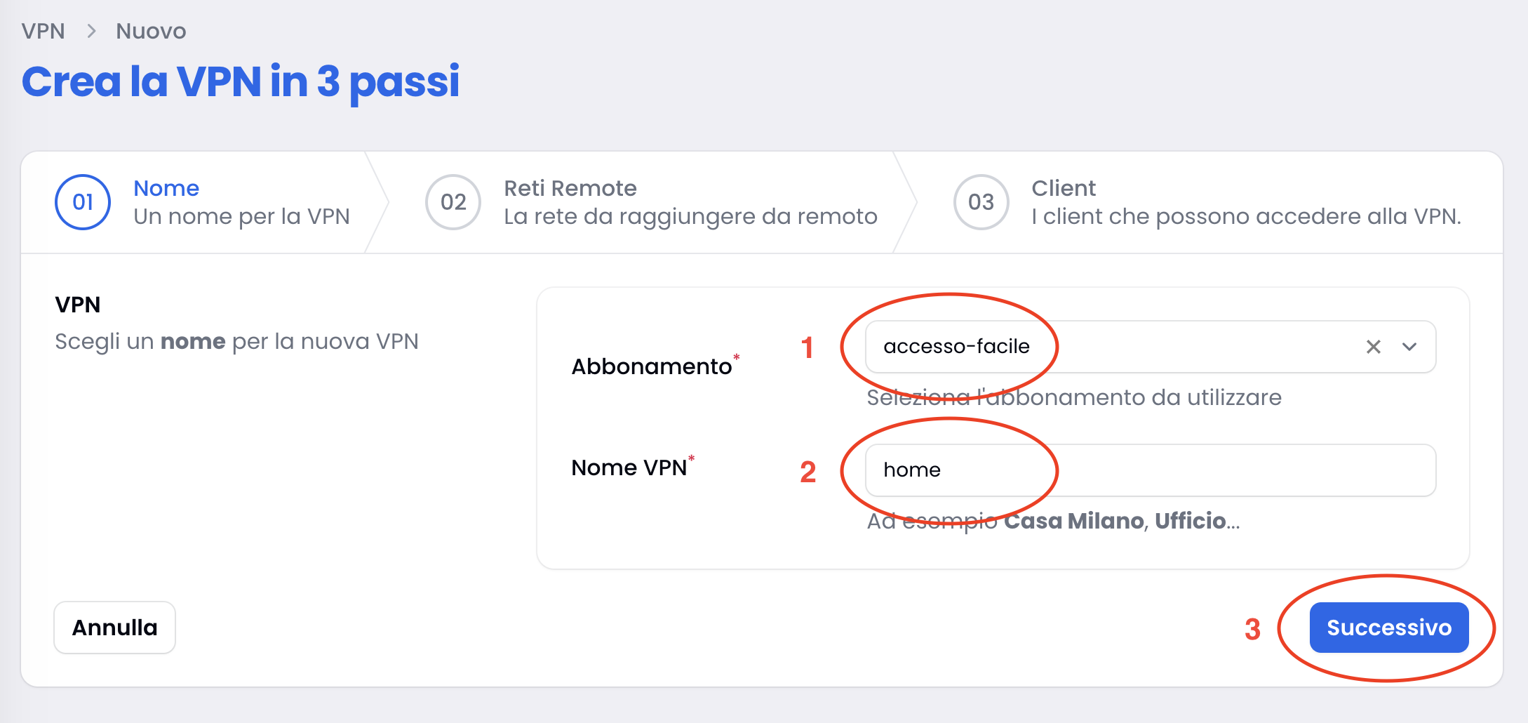 avvio VPN