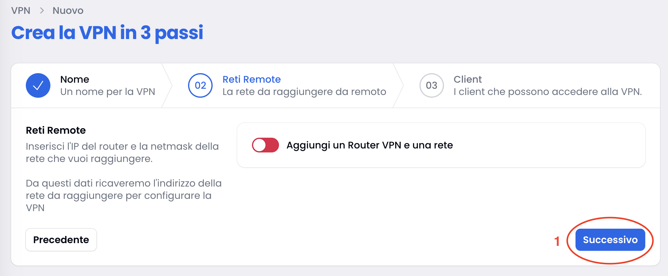 avvio VPN