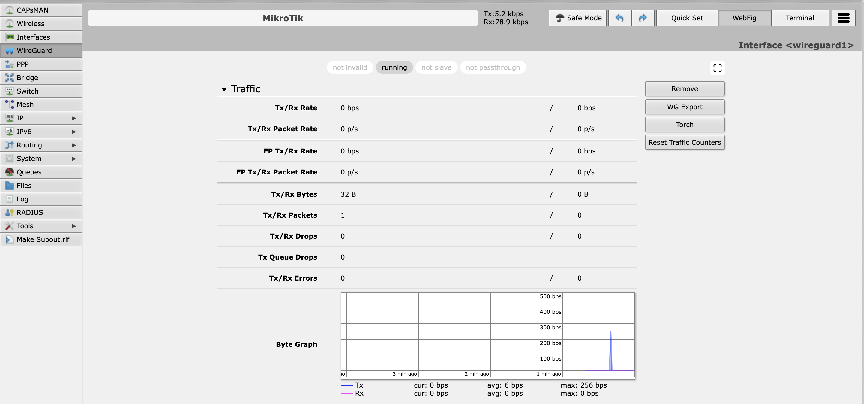 Traffico su Interfaccia Wireguard